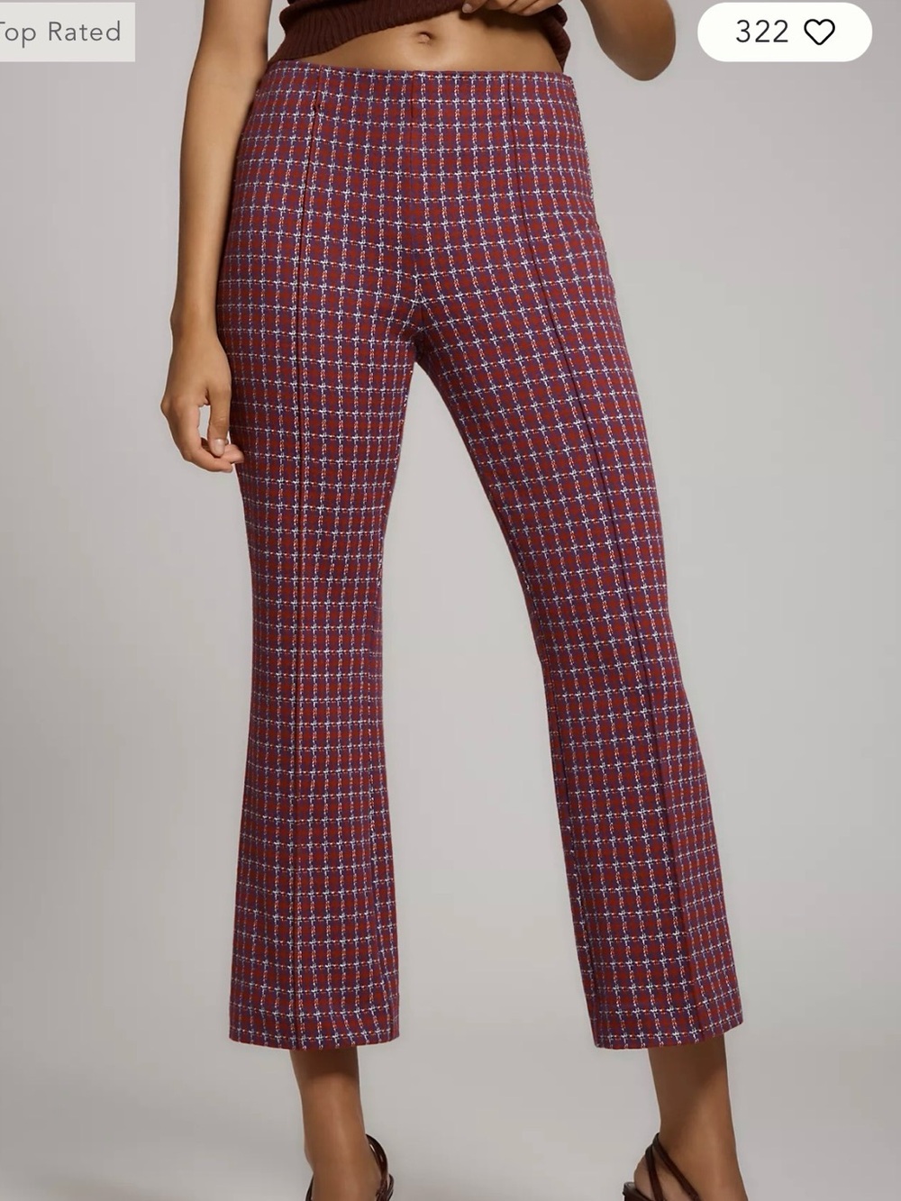 Maeve Margot Cropped Plaid Pants NWT
